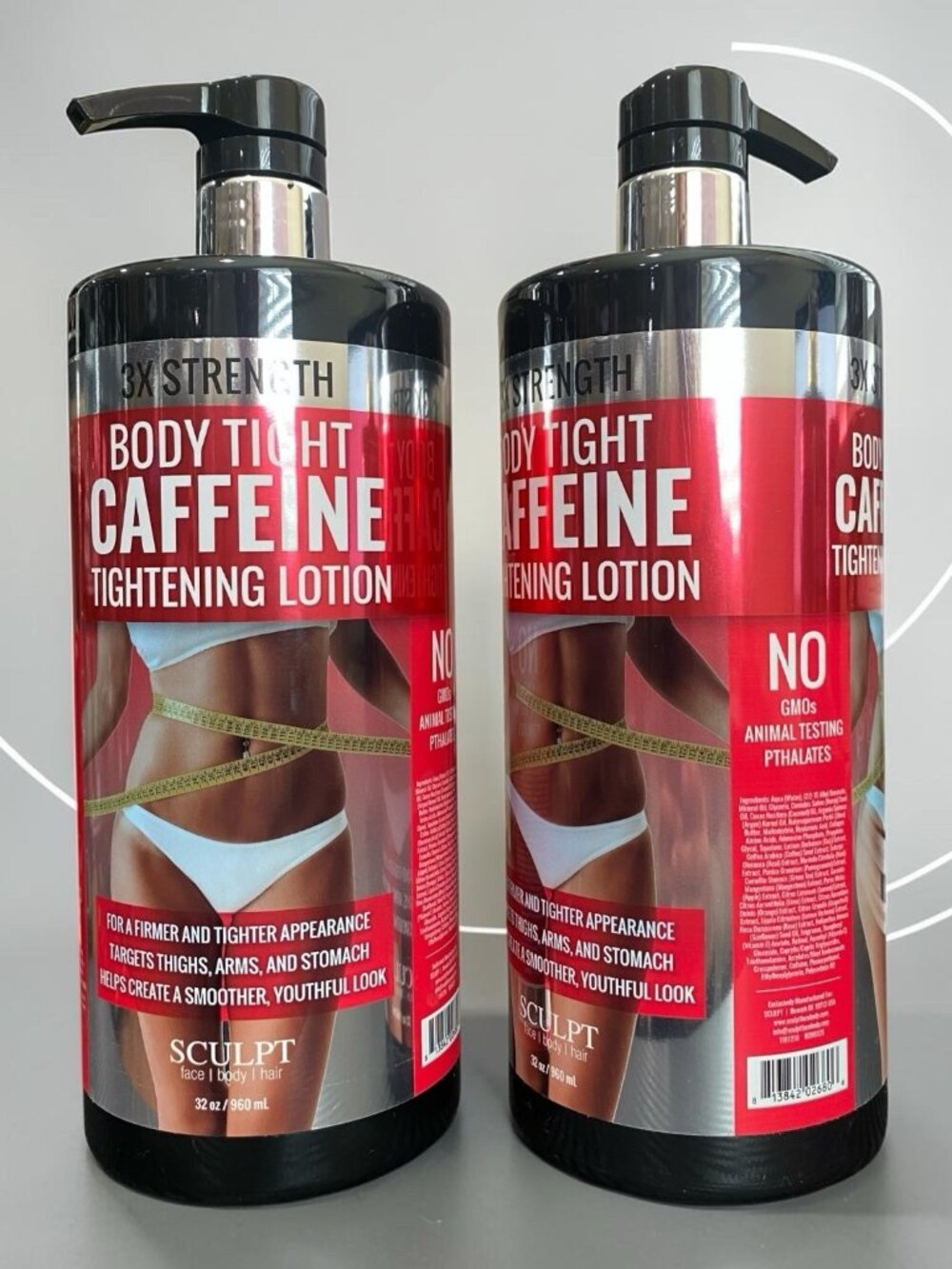 2 Pack - Sculpt 3x Strength Body Tight Caffeine Tightening Lotion 32 fl oz each